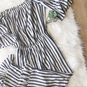 Striped Frilly Jumpsuit